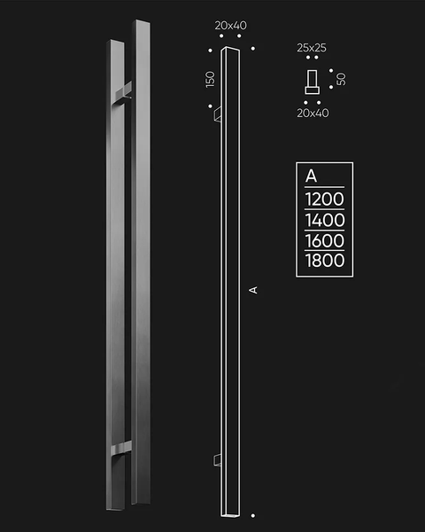 Ручка-скоба Steeltek G103 600мм 1шт. нержавіюча сталь, Сатинова G103 фото